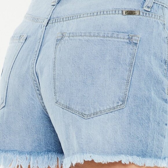 Hazel Blues® |  Kancan Raw Hem Distressed High Waist Denim Shorts - Picture 7 of 7